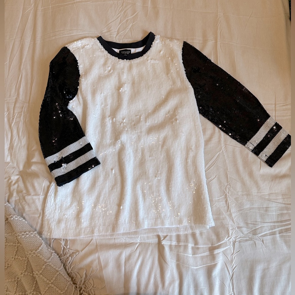 TOPSHOP Sequin Raglan Shirt
